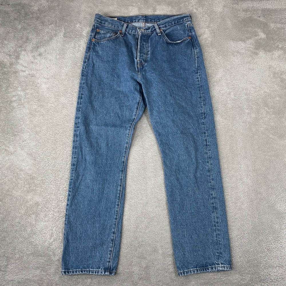 Levi's 501 Jeans Mens 29x28 Blue Original Straight Leg Button Fly Denim Pants